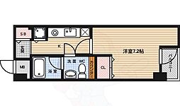 サンフローラ三条大宮 1階1Kの間取り