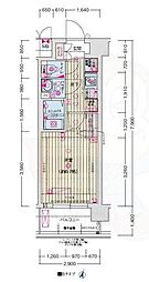 ソルテラス京都JUJO華 6階1Kの間取り
