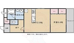 プリュム　レーヴ 1階1LDKの間取り