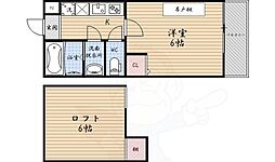 ロフティ京都西陣 1階1SKの間取り