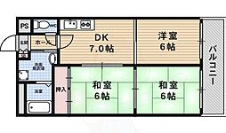 ロイヤルコーポ 2階3DKの間取り