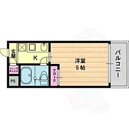 メゾン・ド・パルファン 2階1Kの間取り