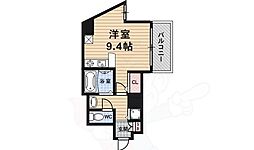 スワンズ京都西陣 3階ワンルームの間取り