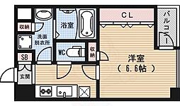 グラマシー京都 3階1Kの間取り