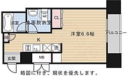 プレサンスNEO京都烏丸 13階1Kの間取り