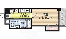 HF四条河原町レジデンス 6階1Kの間取り