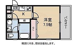 Nestor 1階1Kの間取り