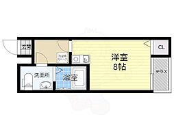 KYOTO HOUSE東寺 2階1Kの間取り