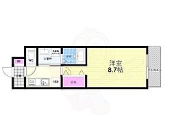 EXCEED御所北 3階1Kの間取り