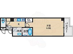 アーバンステージ河原町 5階1Kの間取り