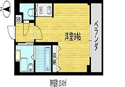 ランブラス衣笠 3階ワンルームの間取り