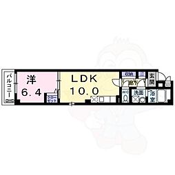 Le.佐女牛井 2階1LDKの間取り