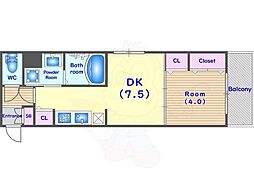ベラジオ雅び京都西院II 1DKの間取図画像