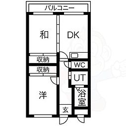 メゾン・ド・エトワール 2DKの間取図画像