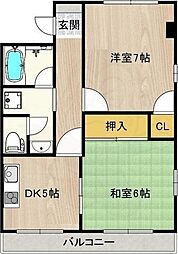 ロイヤルコーポ 2LDKの間取図画像