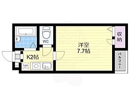 ディアリオ大宮 1Kの間取図画像
