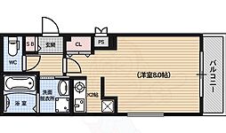 パークサイド秀泉 1Kの間取図画像