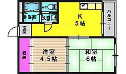 グレイスビル 2DKの間取図画像