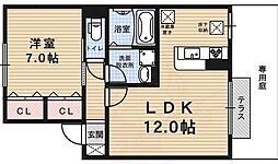 メゾンドールシルヴィ 1LDKの間取図画像