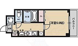 スワンズ京都油小路 ワンルームの間取図画像