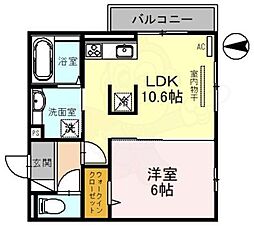 メゾン・ソネット二条新町 1LDKの間取図画像