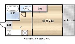 ハイツパルラック 1Kの間取図画像