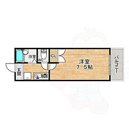 シャトーキャピタル 1Kの間取図画像