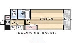 プレサンス京都二条城前 1Kの間取図画像