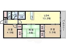ヴェルジュール桂川 3LDKの間取図画像