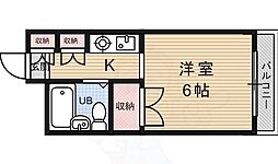 サンコート五條 1Kの間取図画像