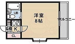 ヴィラエトワール西院 1Kの間取図画像