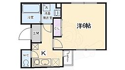ヴィラート押小路 1Kの間取図画像