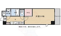 北野エスポワコリン 1Kの間取図画像