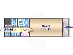 ピラーズ御所西 1Kの間取図画像