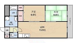 光和ビル 2LDKの間取図画像
