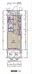 プレサンスTHEKYOTO新町通 1Kの間取図画像