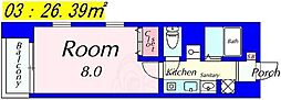 ディクティ三条 1Kの間取図画像