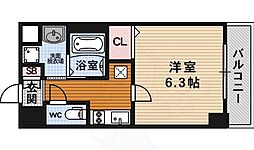 アスヴェル京都堀川高辻 1Kの間取図画像