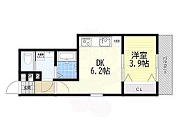 ARCA桂川 1DKの間取図画像