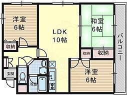 パラッツォ桂 3LDKの間取図画像