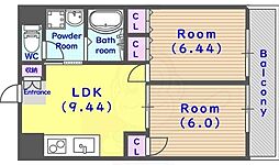 MANSION桂 2LDKの間取図画像