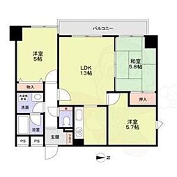 エクラ桂駅前 3LDKの間取図画像