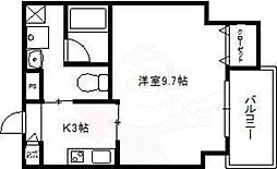 ヴェルデ御所東 1Kの間取図画像
