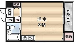 パレHSP ワンルームの間取図画像