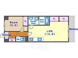 ルミエール沼田 1LDKの間取図画像