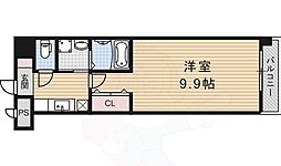 アスティオン深草 1Kの間取図画像