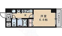 ライジングコート京都西院フロンティア2 1Kの間取図画像