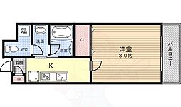 グランコスモ鴨川 1Kの間取図画像