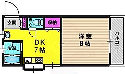 ロイヤルコーポ桂 1DKの間取図画像