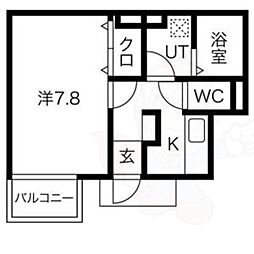 アパート 1Kの間取図画像